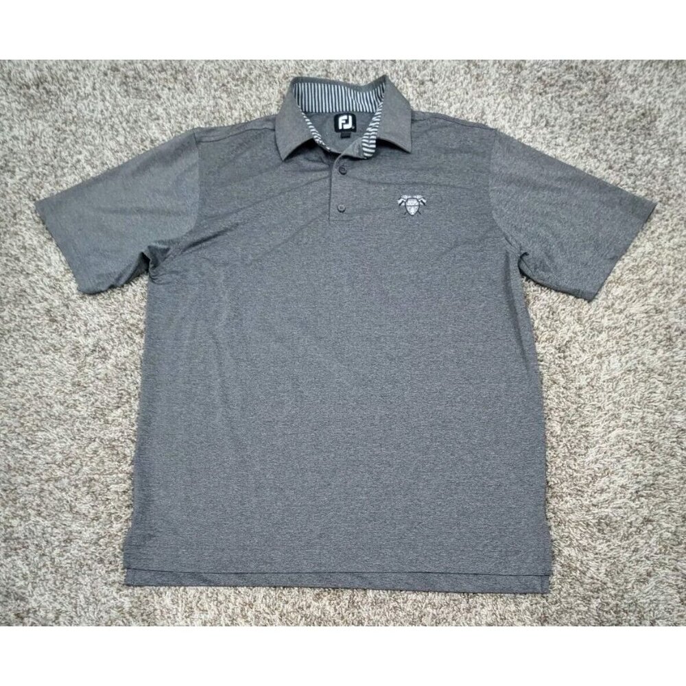 FootJoy Polo Shirt Mens Large Grey Golf Stretch Performance BDM Country Club